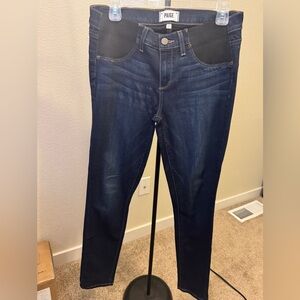 PAIGE Women's Dark Blue Maternity Jeans